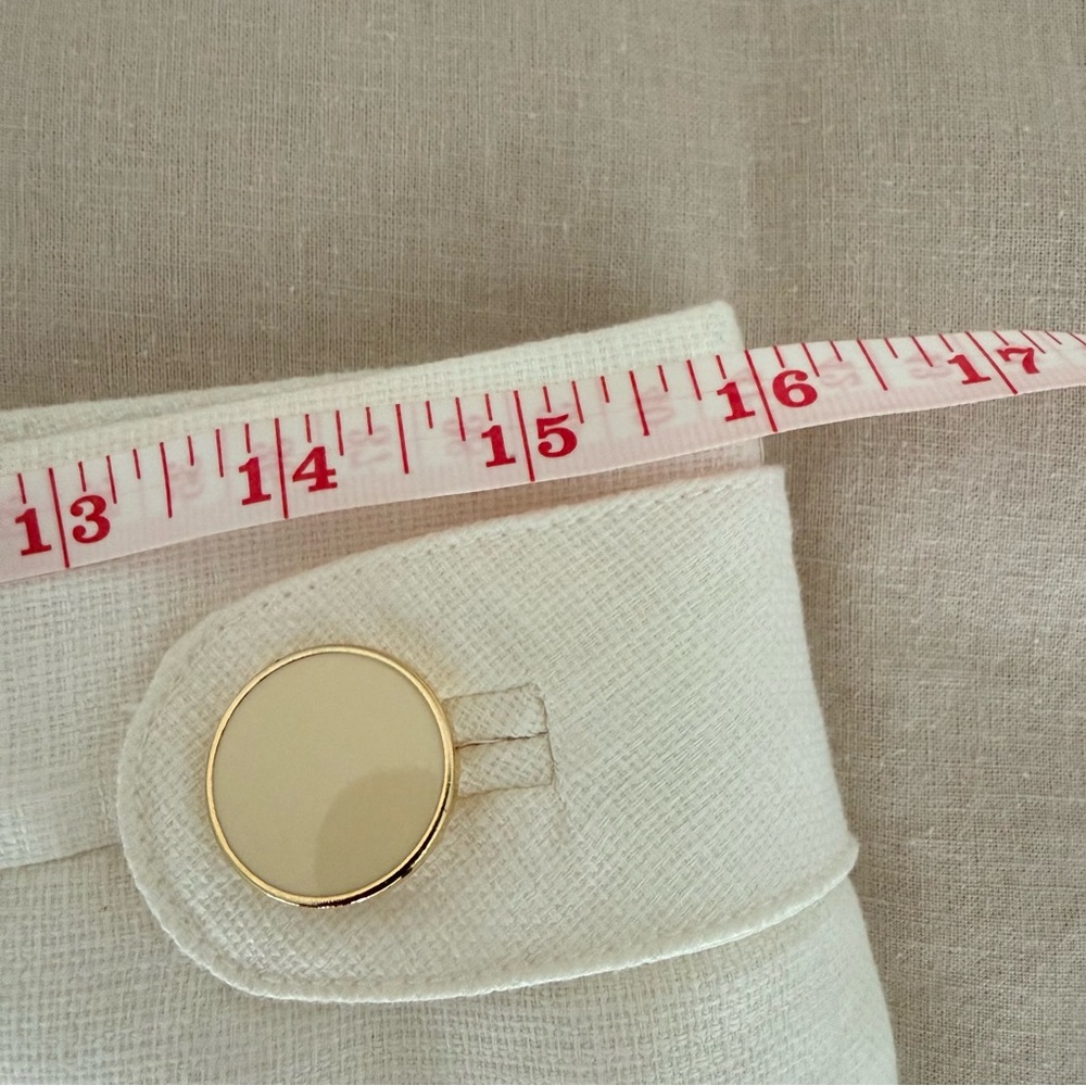 J. Crew Cream Linen Blend Trousers | Button Waist Detail | Favorite Fit - Picture 9 of 13